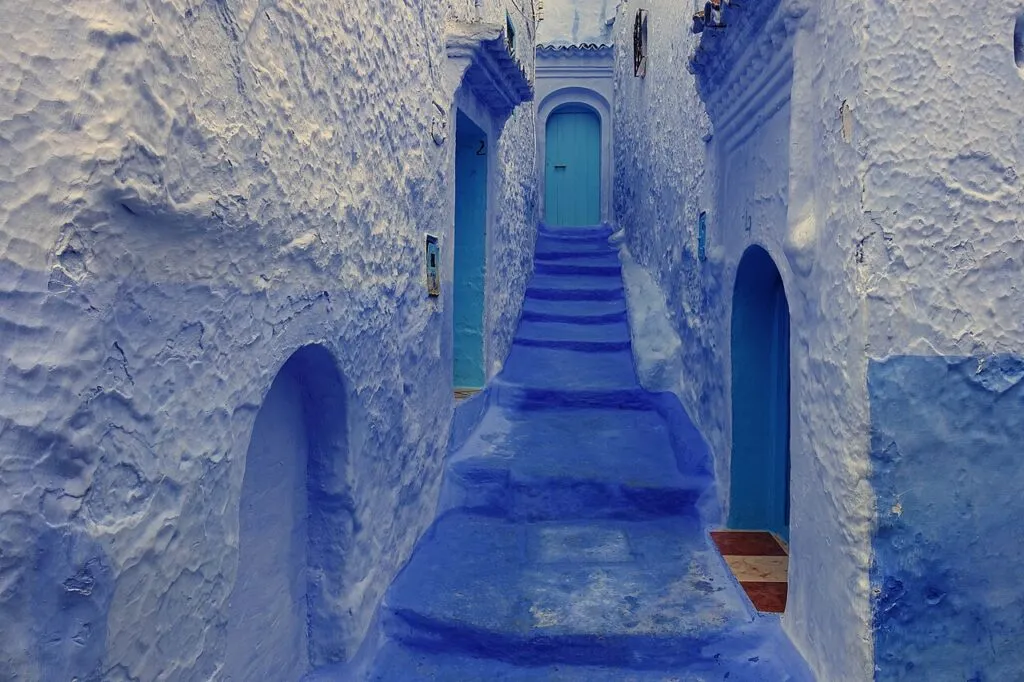 10 day morocco itinerary from casablanca — Blue streets of Chefchaouen on a 10-day Morocco itinerary from Casablanca