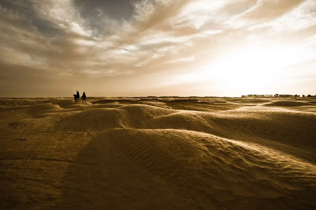 Marruecos con niños desierto — Familia con niños en dromedario en el desierto de Marruecos Marruecos con niños desierto — Familia con niños en dromedario en el desierto de Marruecos