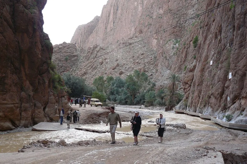 Towering limestone walls of the Todra Gorges near Tinghir, Morocco Towering limestone walls of the Todra Gorges near Tinghir, Morocco